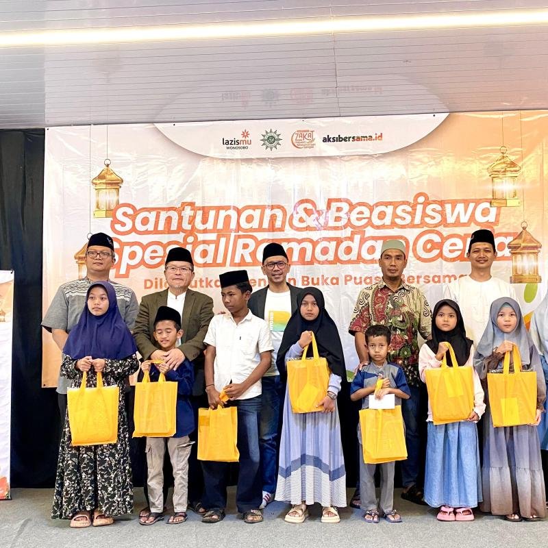 Ramadhan Ceria Lazismu Wonosobo: Berbagi Cindramata Yatim, Piatu, Duafa dan Beasiswa Mentari
