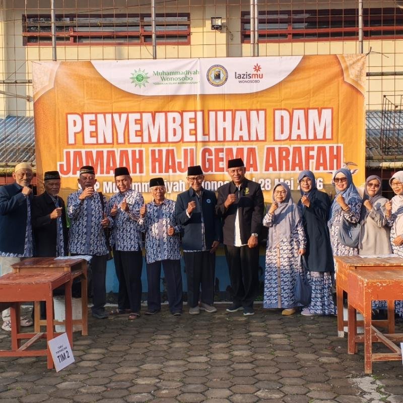 Pertama di Wonosobo, KBIHU Gema Arofah dan Lazismu Sembelih 171 Kambing Dam Haji di Tanah Air