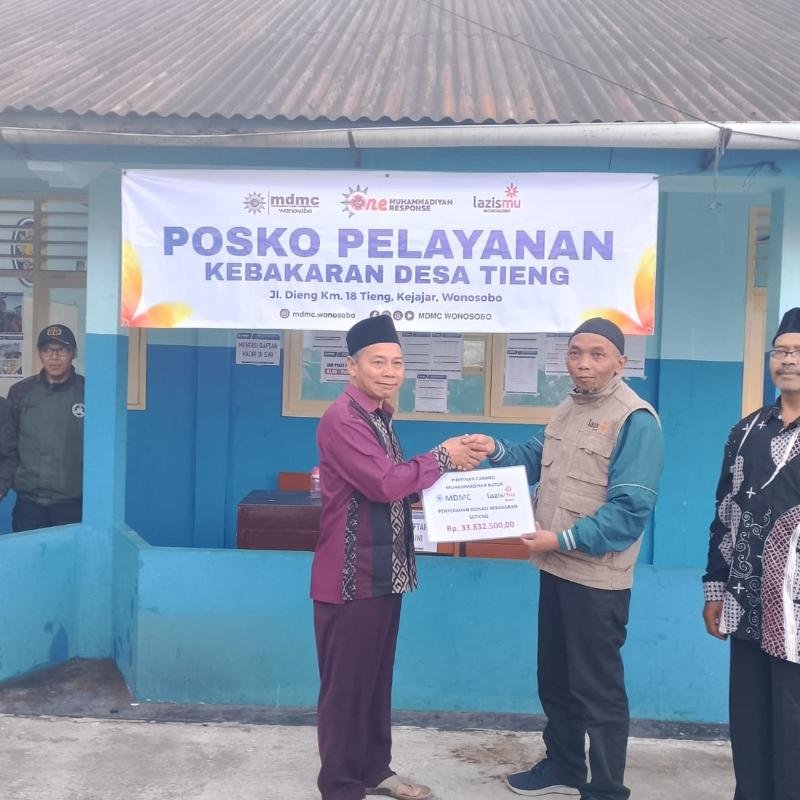 Tanggap Darurat Kebakaran Desa Tieng: MDMC dan Lazismu Wonosobo Kerahkan Relawan serta Bantuan Logistik  