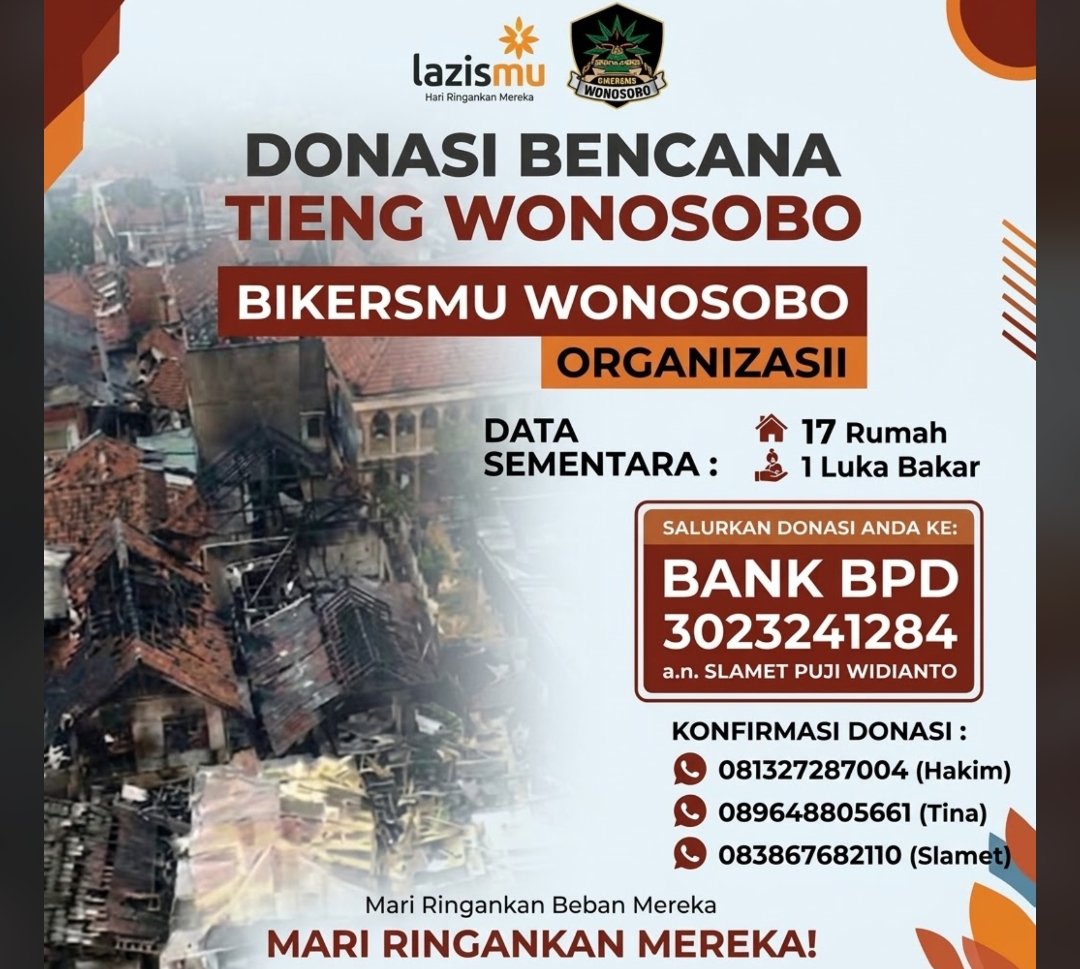 Kolaborasi BikersMu Wonosobo dan Lazismu Wujudkan Kepedulian Bencana Kebakaran Desa Tieng, Kejajar - Gambar 3