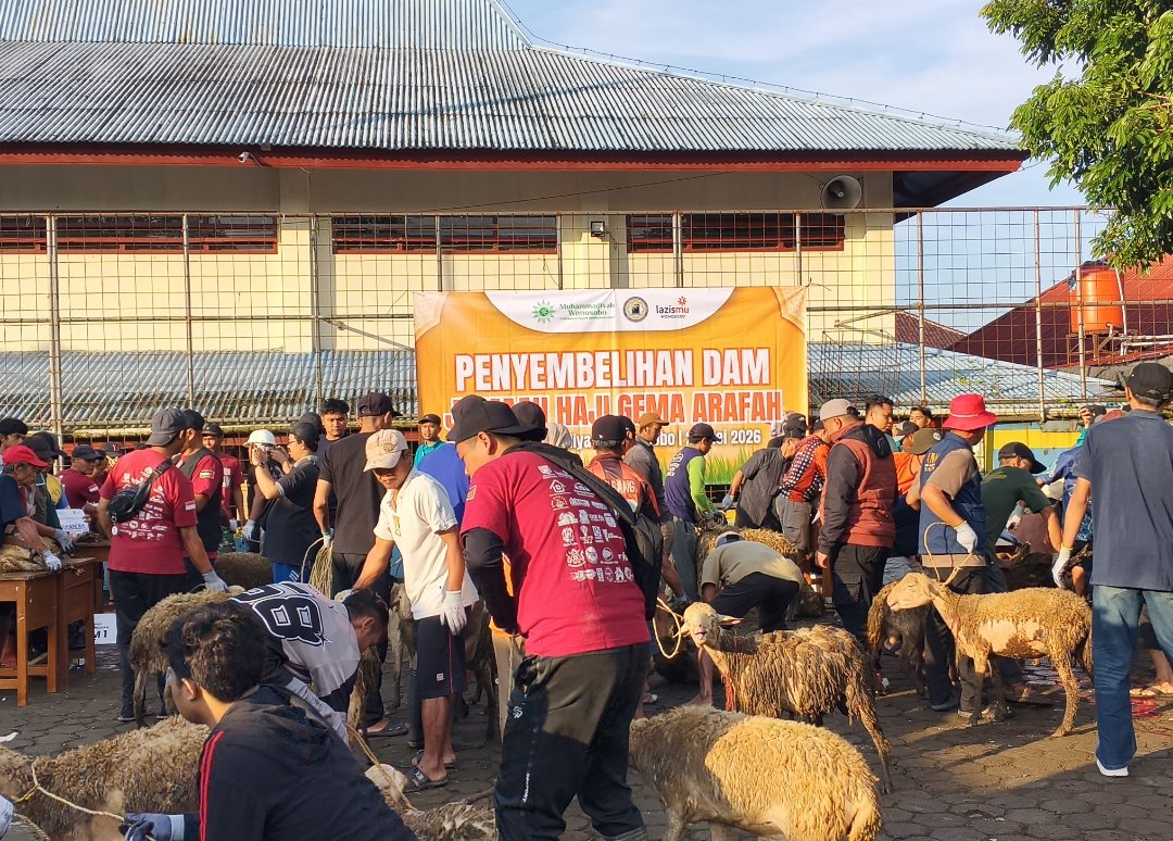 Pertama di Wonosobo, KBIHU Gema Arofah dan Lazismu Sembelih 171 Kambing Dam Haji di Tanah Air - Gambar 8